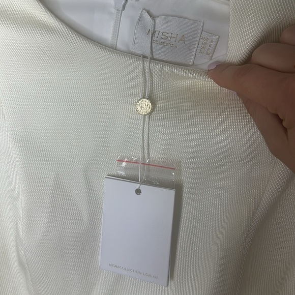 🔥 🆕 MISHA COLLECTION ANALIESE MINI DRESS IVORY SIZE 2 - SHOWSTOPPER DRESS! - Picture 7 of 11